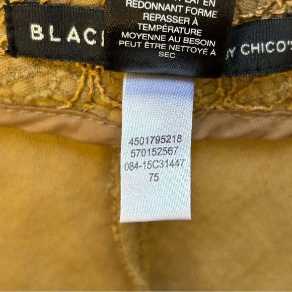 Black label by Chicos pants trousers slacks tan gold textured 0 / XS - Picture 4 of 11